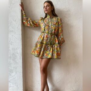 Alemais Cabana mini dress- 2 top buttons loose see photos